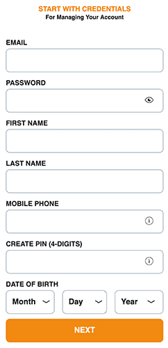 Mybookie Signup Screen